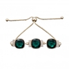 Jon Richard Radiance Collection Gold Plated Green Cushion Crystal Toggle Bracelet