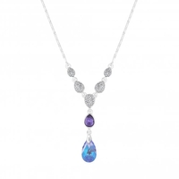 Jon Richard Radiance Collection Silver Plated Blue Pave Crystal Necklace