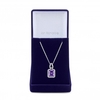 Rhodium Plated Cubic Zirconia Lavender Necklace - Gift Boxed