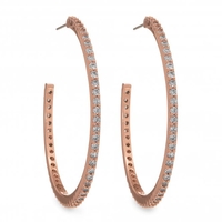 Rose Gold Plated Cubic Ziconia Hoop Earring