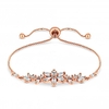 Rose Gold Plated Cubic Zirconia Floral Toggle Bracelet