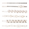 Silve Plated Crystal And Pearl Slides - Pack Of 6