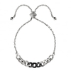 Silver And Black Ombre Chain Bracelet Created With Swarovski Crystals