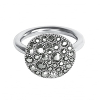 Silver Pave Disc Ring Created With Swarovski Crystals