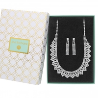 Silver Plated Crystal Diamante Set - Gift Boxed