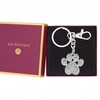 Silver Plated Crystal Paw Print Keyring - Gift Boxed