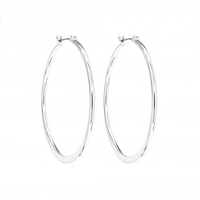 Silver Plated Slice Hoop Earring