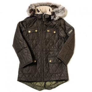 Barbour Girls Olive Hatton Quilted Parka Jacket
