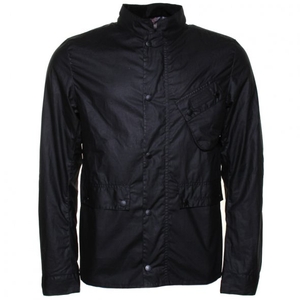 Barbour International Mens Black Ouston Waxed Jacket