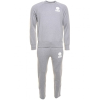 Franklin & Marshall Grey Melange Small Logo Crew Tracksuit