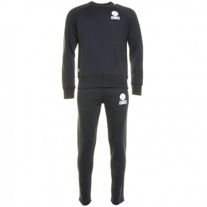 Franklin & Marshall Mens Black Small Logo Crew Tracksuit