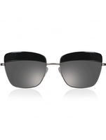 Squared Frame Sunglasses with Lids Black/Grey