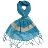 Womens Blue Fancy Scarf - Pashminas Shawls - Various patterns,  designs and colours - Striped,  Sparkly,  Checked - Womens scarf for girls