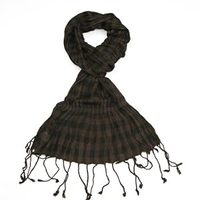 Womens Brown Checked Scarf - Pashminas Shawls - Various patterns,  designs and colours - Striped,  Sparkly,  Checked - Womens scarf for girls
