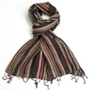 Womens Brown Multi-Coloured Striped Scarf - Pashminas Shawls - Various patterns,  designs and colours - Striped,  Sparkly,  Checked - Womens scarf for girls