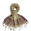 Womens Cream Striped Checked Scarf - Pashminas Shawls - Various patterns,  designs and colours - Striped,  Sparkly,  Checked - Womens scarf for girls