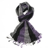Womens Purple and Black Striped Scarf - Pashminas Scarves - Various patterns,  designs and colours - Striped,  Sparkly,  Checked - Scarf for ladies & girls