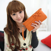 Bow Accent Clutch Orange