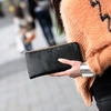 Chain Inset Patent Wallet Black -One Size