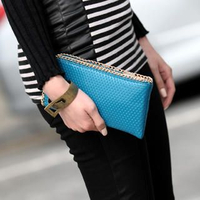 Chain Inset Patent Wallet Blue - One Size