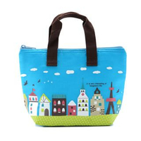 Cityscape Print Pouch Blue