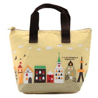 Cityscape Print Pouch Yellow
