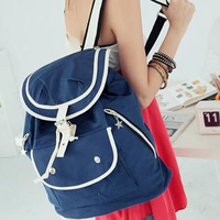 Contrast Trim Canvas Backpack