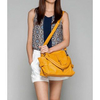 Convertible Faux Leather Shoulder Bag Yellow - One size