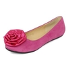 Corsage-Accent Faux Suede Flats