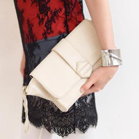 Faux Leather Clutch Off-White - One Size