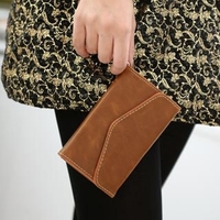 Faux Leather Mobile Pouch Brown - One Size