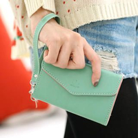 Faux Leather Mobile Pouch Green - One Size