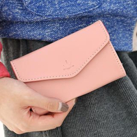 Faux Leather Mobile Pouch Pink - One Size