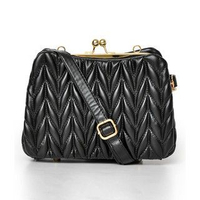 Kiss-Lock Quilted Shoulder Bag Black - One Size