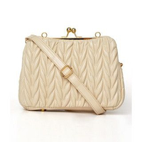 Kiss-Lock Quilted Shoulder Bag White - One Size