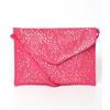 Perforated Portfolio Clutch Red