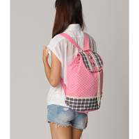 Plaid Panel Backpack Pink - One Size