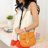 Pleated Crossbody Bag Camel - One Size