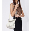 Pleated Faux Leather Shoulder bag White -One Size
