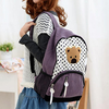 Polka Dot Denim Backpack with Bear Appliqu Purple - One Size