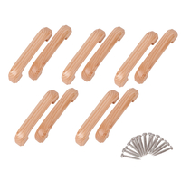 10 x Wooden Cabinet Door Handles - Light Oak - 96mm