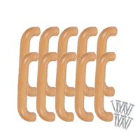 10 x Wooden Cupboard Door Handles - Oak - 11cm