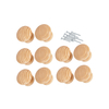 10 x Wooden Cupboard Door Knobs - Natural Oak