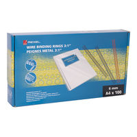 100 x Acco A4 Wire Binding Rings - White - 6mm 3:1"