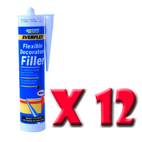 12 x Everbuild Decorators Flexible Caulk Filler - C3 - White