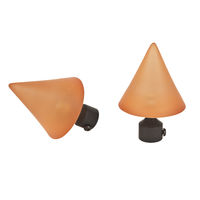 2 x Acrimo Cone Curtain Finials - Orange - 19mm