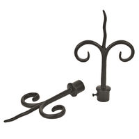 2 x Acrimo Double Hook Curtain Finials - 19mm