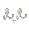 2 x Bathroom Robe/Towel Hooks - Matt Chrome