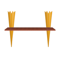 2 x Spur Retro Yellow Spike Plastic Shelving Brackets