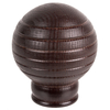 2 x Swish Curtain Pole End Finials - 28mm - Ball With Ridges